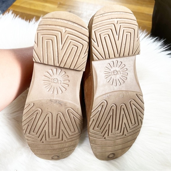 UGG Quincy Tan Fur Tie Up Ankle Winter Warm Boots Size 6 - Picture 7 of 11
